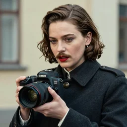 a beautiful photography of Marion Cotillard playing Joseph Stalin, photorealistic, Canon eos M50, 50mm, cinematic, trending on Artstation