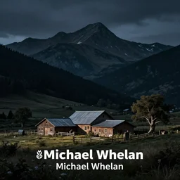 horror artwork, a farm in the mountain, at night, by michael whelan, clean