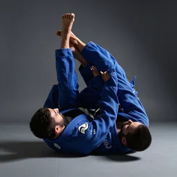 a jiu jitsu instructor demonstrating a triangle choke