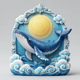 decorative shrine of the humpback whale god of the sea, acanthus scroll, ceremonial clouds, dripping paint, fibonacci rhythm, artstation, art germ, wlop, karol bak, christopher balaskas, ross tran