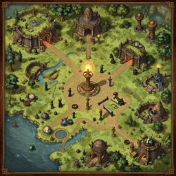 dungeons and dragon map, sprawling goblin dungeon, Illustration