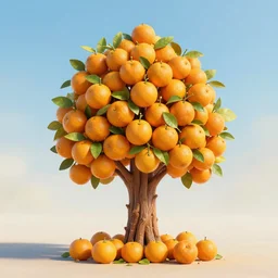 a tree made out of oranges