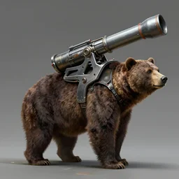 a bear with a giant proton cannon in the back, elegant, technology, highly detailed, digital painting, artstation, concept art, smooth, sharp focus, illustration, art by krenz cushart and artem demura and alphonse mucha