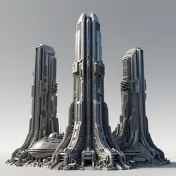 3 d sculpt of a thick cyberpunk futurist scifi tower inspired by the matrix, star wars, ilm, beeple, star citizen halo, mass effect, starship troopers, elysium, the expanse, high tech industrial, artstation unreal