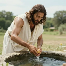 Jesus turning water into lean
