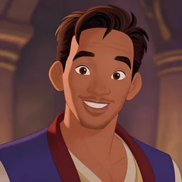 will smith as genie in the classical disney animation movie aladdin, cartoon face, disney