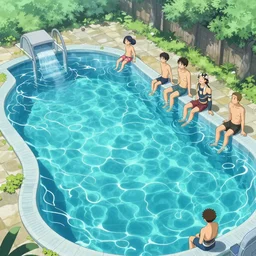 lava swimming pool, extremely detailed, sharp focus, wide view, full body shot, smooth, digital illustration, by james jean, by rossdraws, frank franzzeta, mcbess, sakimichan, brosmin, danton fadeev, steve simpson