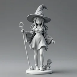 Porcelain witch girl figure, 8k, studio photography, highly detailed