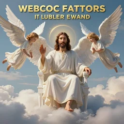 jesus sitting on a white chair with his Angels flying around him, there is clouds surrounding him and it is a beautifulsight, photography, dynamic lighting, ultra HD, beautiful, award winning photo, concept art