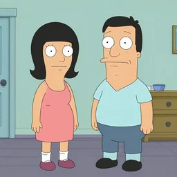 Bob\'s Burgers screenshot, but in the style of Rankin/Bass stop motion animation
