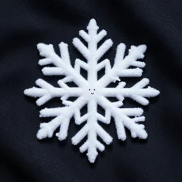 surreal photography silk snowflake with tiny face