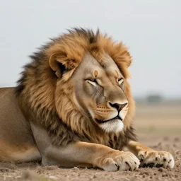 a full body shot, detailed photograph of a dreaming lion head in a distance landscape photorealism ultradetailed digital art, irina french, heraldo ortega, mandy jurgens, golden ratio, art canvas, award winning, masterpiece trending on artstation 8 k 1 5 0 mpx