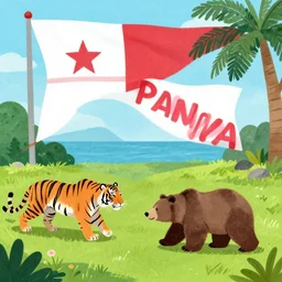 tiger and bear going to panama, by janosh, 8 k