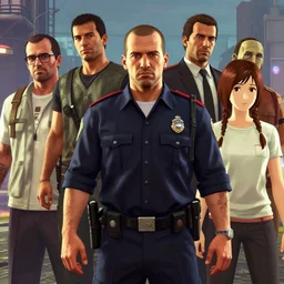 highly detailed portrait, 👮, in gta v, stephen bliss, unreal engine, fantasy art by greg rutkowski, loish, rhads, ferdinand knab, makoto shinkai and lois van baarle, ilya kuvshinov, rossdraws,