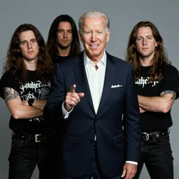 90s old school death metal band photo Joe Biden