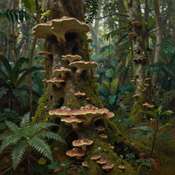 tropical forest covered in fungus, extremely detailed oil painting, sargent and leyendecker, savrasov levitan polenov, bruce pennington, tim hildebrandt, digital art, landscape painting, trending on artstation, masterpiece