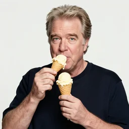 george lucas eating a cone of cheese flavored ice cream