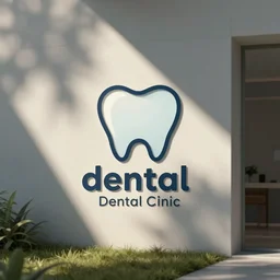 dental clinic logo design, primitive shapes, trendy brand design