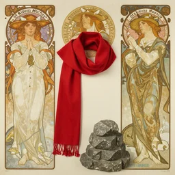 red scarf, hearthstone, dnd, by bouguereau by alphonse mucha, james gurney, ruan jia, conrad roset.