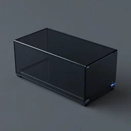photo of a dark glass and plastic futuristic driveable rectangular box, raytraced, studio lighting