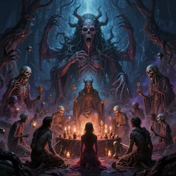 the extremely beautiful digital painting of great old ones, megaphobia, abyss of pain, endless nightmares, fear of death, cult ceremony, h. p. lovecraft, cinematic lights, vivid lighting, fantasy, by tuomas korpi and greg rutkowski and jonas de ro
