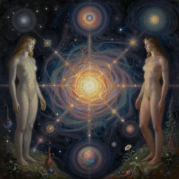 a beautiful surrealist painting of deep dimensioanal realms of universal consciousness of the infinite by hanna yata, geenss archenti flores, and bed ridgway digital art