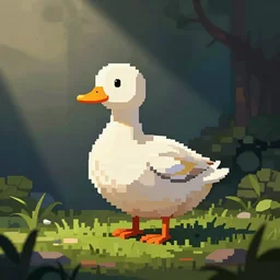 duck with a knife. pixel art
