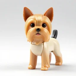 a beautiful sculpture of a very cute yorkshire terrier made out of playmobil.