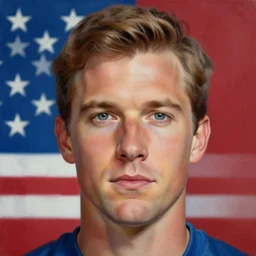 beautiful lifelike painting of mr. clean, symmetrical hyperdetailed face, beautiful perfectly shaded lighting. expressive patriotic background. hyper detailed, 4 k, high quality, smooth, sharp focus