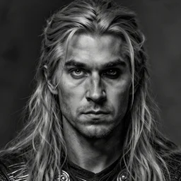 Odin missing eye, charcoal portrait, artstation, fine-detailed