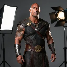 Dwayne Johnson as arthas menethil, promo shoot, studio lighting, cinestill 800t