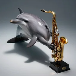 Dolphin with saxophone by Trent Parke, clean, detailed, high contrast, Magnum photos