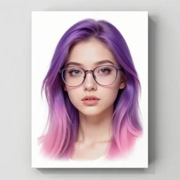 girl with glasses, purple and pink hair, realistic shaded lighting poster by ilya kuvshinov katsuhiro otomo, magali villeneuve, artgerm, jeremy lipkin and michael garmash and rob rey