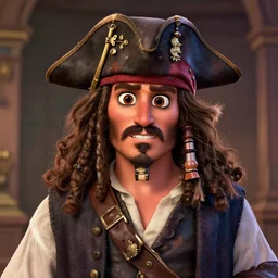 portrait of the pirate blackbeard. pixar disney 4 k 3 d render funny animation movie oscar winning trending on artstation and behance. ratatouille style.