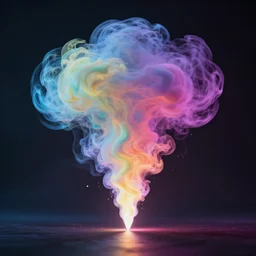 magic billowing smoke with vibrant lights and photorealistic rendering, octane, redshift