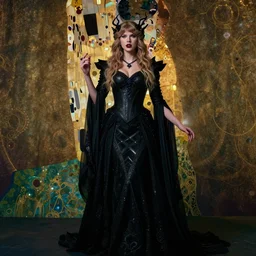 full length portrait of a woman who is a mix of ana de armas and taylor swift, sorcereress using dark seduction magic, d & d, medieval, fantasy, royo, klimt, miro, vallejo, frazetta, alphonse mucha, greg rutkowski, whealan