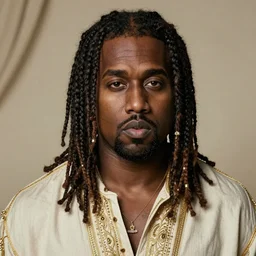 kanye west as a jesus, Cinematic, Portrait, Ultra-HD, Beautiful Lighting, insanely detailed and intricate, 35mm, elegant, ornate, hyper realistic, super detailed