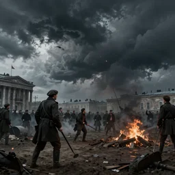 russian revolution 1 9 1 0, ominous evening, after the storm, drama, by rozalski and craig mullins and federico pelat, artstation