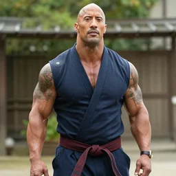 dwayne johnson as dazai osamu, movie still