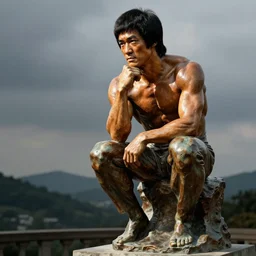 Bruce Lee as Thinker by Rodin