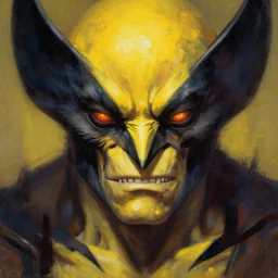close up sci - fi cosmic horror art simon stalenhag wolverine reptile eyes, yellow skin, elegant, highly detailed, centered, digital painting, concept art, smooth, sharp focus, illustration, artgerm, tomasz alen kopera, peter mohrbacher, donato giancola, joseph christian leyendecker, wlop, frank frazetta
