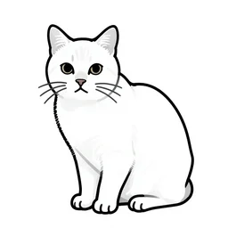 lineart of a crouching cat