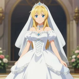 pokimane from final fantasy 1 3 in a wedding dress, cg animation, riot entertainment, arcane, realistic, character select portrait, by artgerm, greg rutkowski, alphonse mucha, 3 d