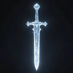 ice magical cursed pale spectral sword, weapon, highlight, vertical, centred, highly symmetric, sci - fi, fantasy, dnd, close shot, dark uniform background, directional lighting, digital art, hyperrealism, award winning, 8 k, trending on art station