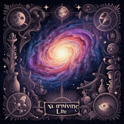 the meaning of life, the universe, and everything visualized and illustrated into a single image, stunning visual, intricate detail