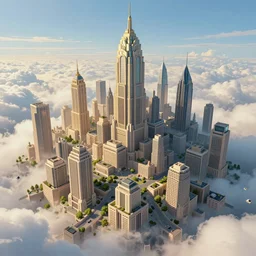 city build on clouds, huge city, fantasy, highly detailed, high quality, 8 k, 4 k, octane render, digital painting, alena aenami, lilia alvarado, shinji aramaki, karol bak, alphonse mucha, tom bagshaw