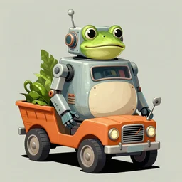 ( ( ( ( ( 1 9 5 0 s retro future android robot fat robot frog wagon. muted colors., ) ) ) ) ) by jean - baptiste monge,!!!!!!!!!!!!!!!!!!!!!!!!!