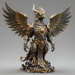 a detailed vivid full body character of garuda, octane render, intricate, ornate, artstation