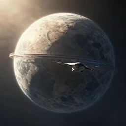 Battlestar Galactica arriving at a Dyson Sphere,  dramatic lighting, directional lighting, digital art, digital art, photorealistic, Ultra realistic, ultra detail, High Resolution, 8k, sci-fi