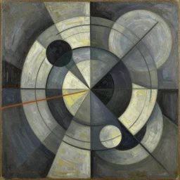 an abstract painting with circles and lines, a cubist painting by kandinsky, featured on deviantart, orphism, constructivism, cubism, picasso